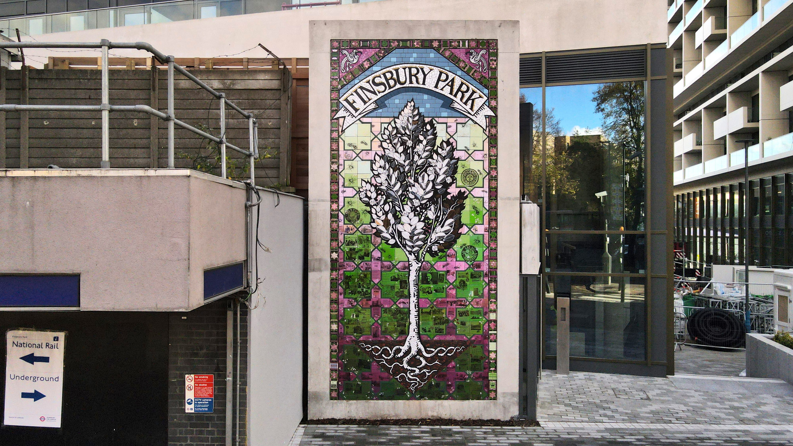 Carrie Reichardt, Karen Francesca and Atm Streetart, Finsbury Park Tree of Life, 2020