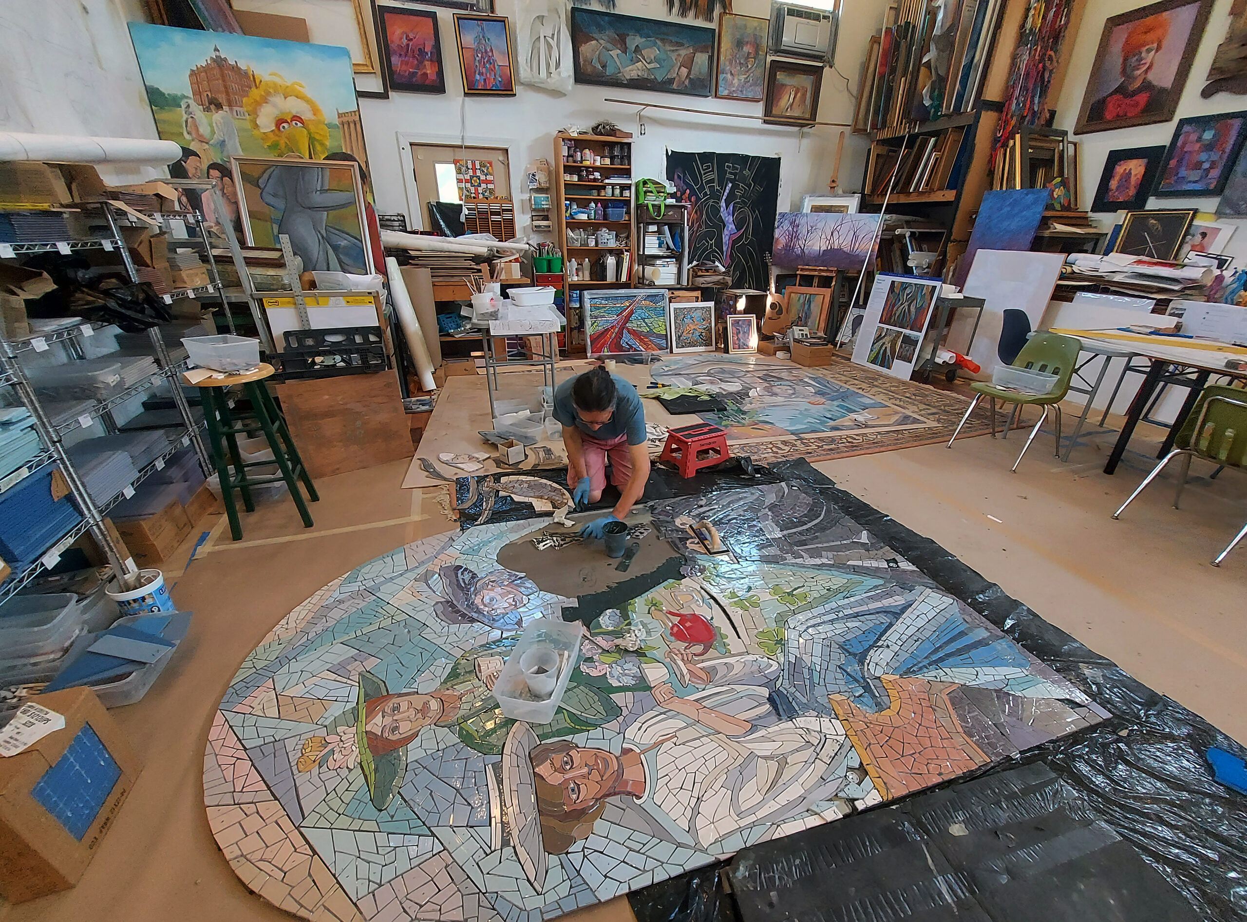 2 Panel One and Two in progress studio view